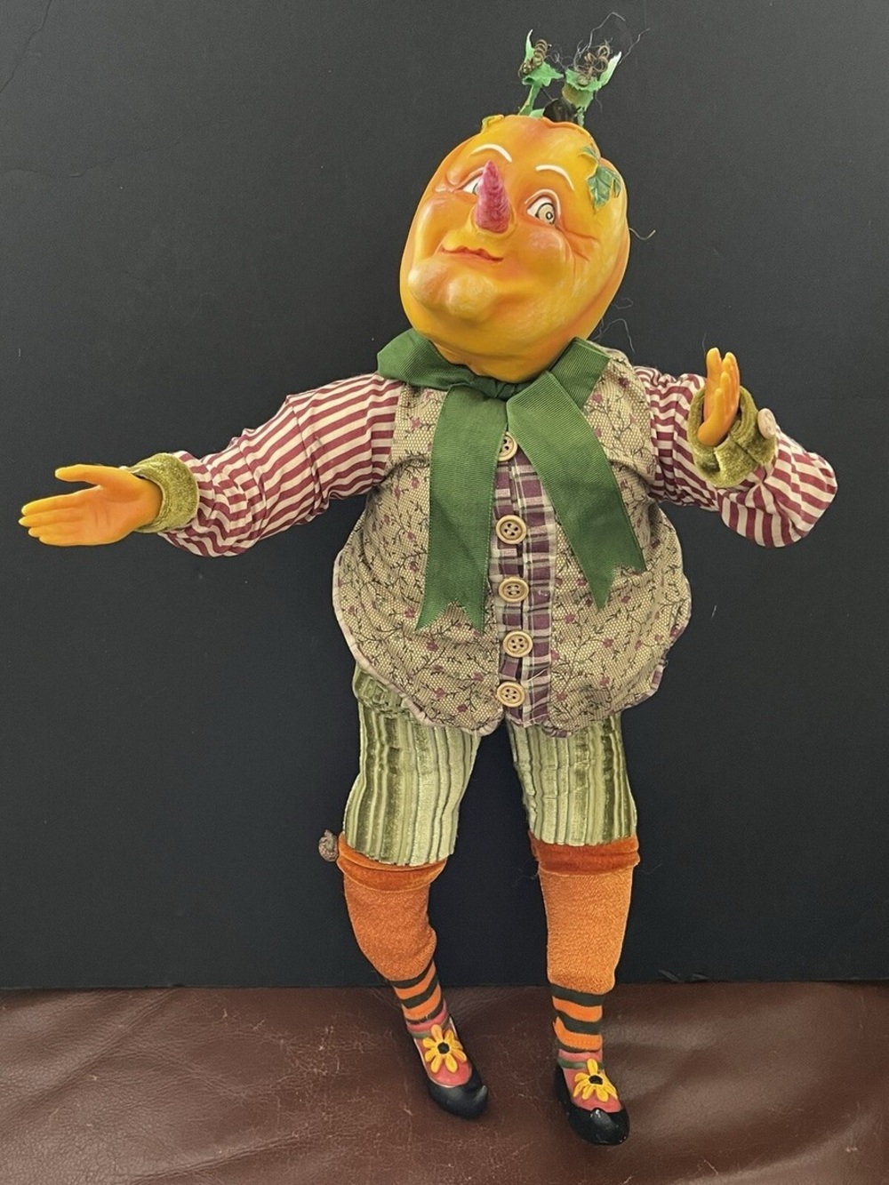 Pumpkin Character in Orange and Green